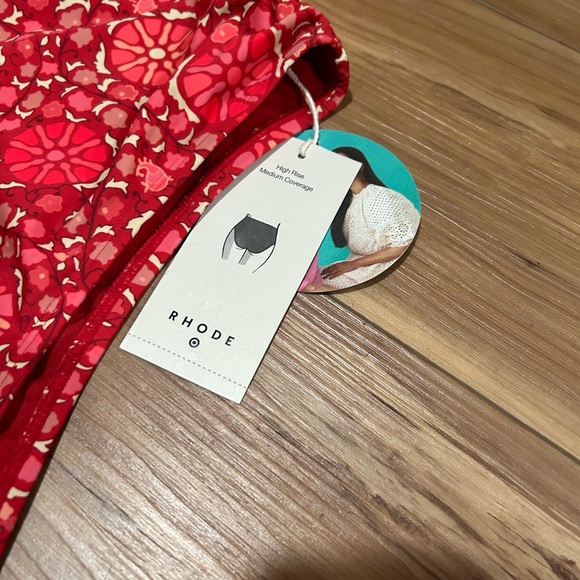 RHODE Red Patterned Bikini Bottom - Picture 2 of 3